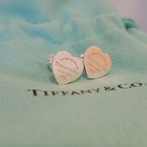 Tiffany & Co. Silver mini tag heart earrings